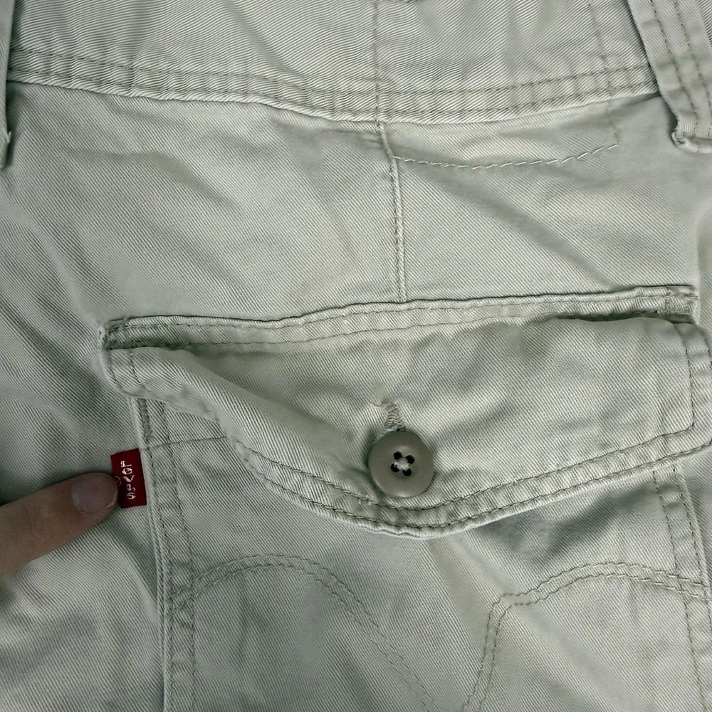 Levi's Cargo Utility Shorts Mens 34 Khaki Tan‎ Long Baggy Skater Workwear Y2K